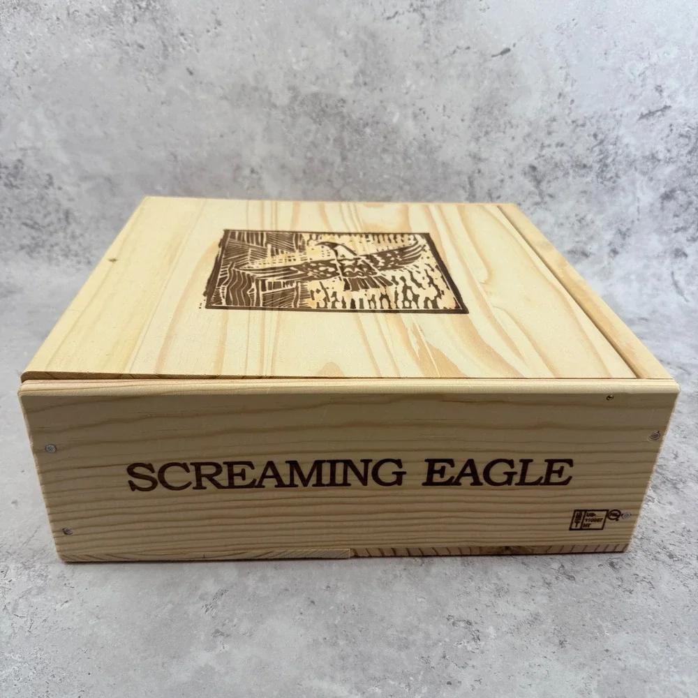 Screaming Eagle 2022 Oakville Cabernet Sauvignon Wooden Wine Box Crate 3 Bottle